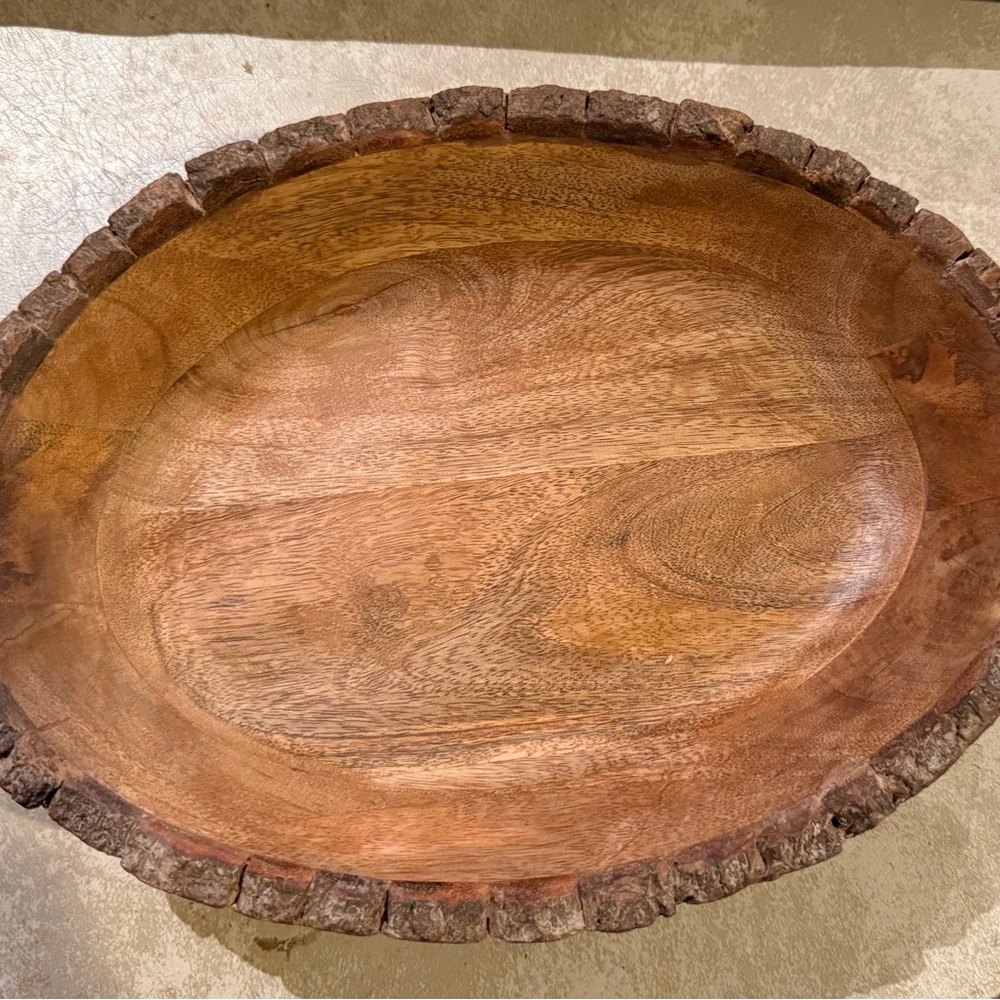 Rustic Wooden Serving Bowl